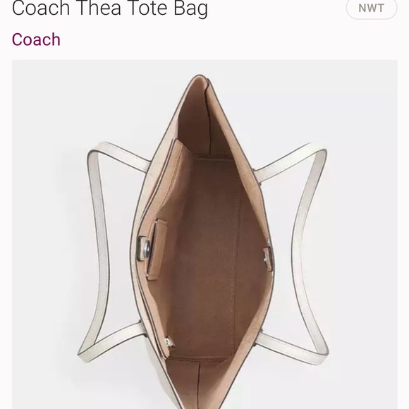 Brand new! Coach leather Thea White Tote Bag - Picture 6 of 9